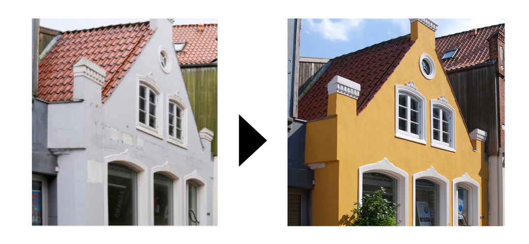 Før og efter facaderenovering