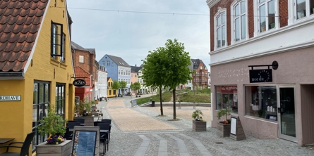 Kig mod det midlertidige byrum.