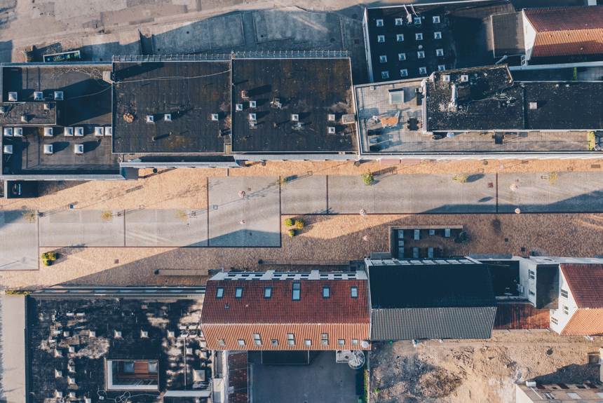 Rådhusgade (2021). Dronefoto: Astrid Maria Rasmussen