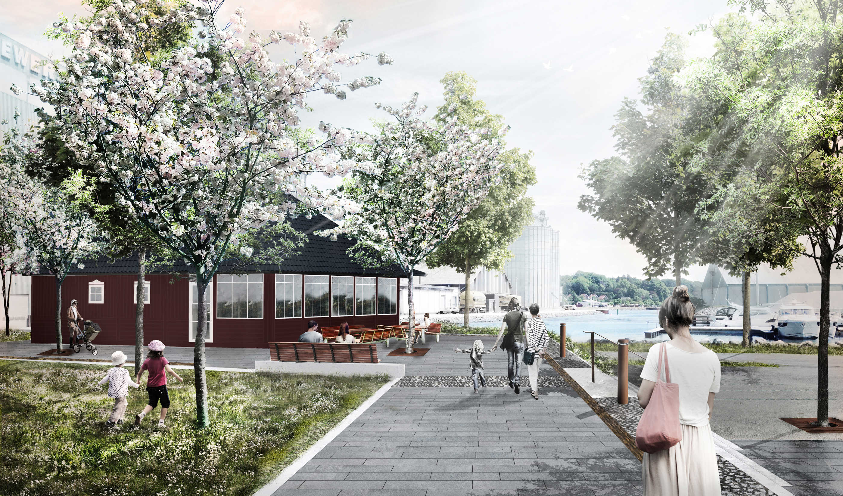 Visualisering af Havnegrillen på strandpromenaden