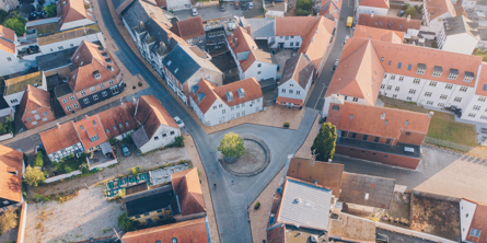Søndertorv og Søndergade (2021). Dronefoto: Astrid Maria Rasmussen